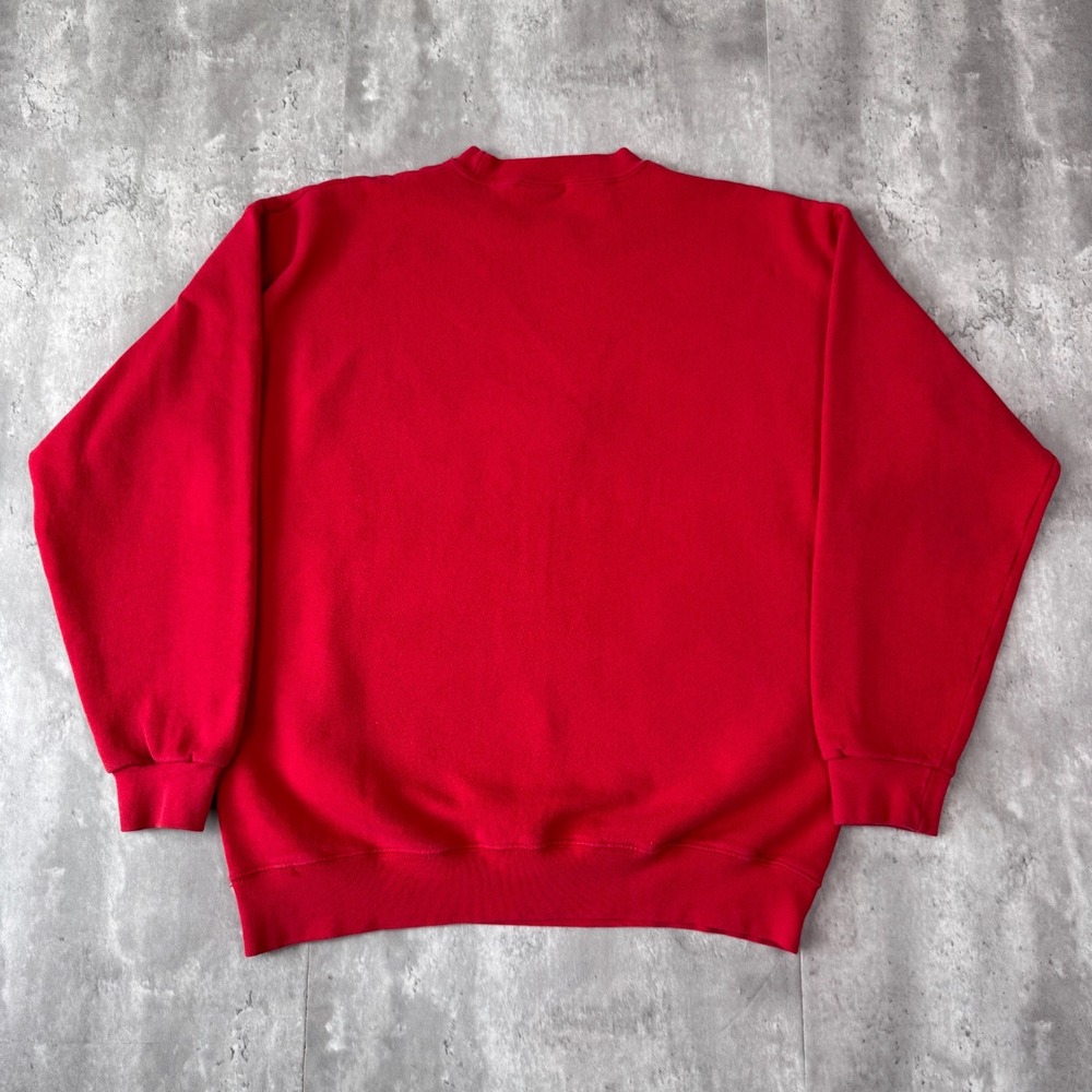 Vintage Indiana University Sweatshirt Mens L Red Hoosiers College Crewneck 90s - Picture 6 of 9